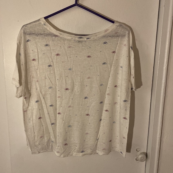 Rails white crop top w/ bicycle design - Picture 3 of 3